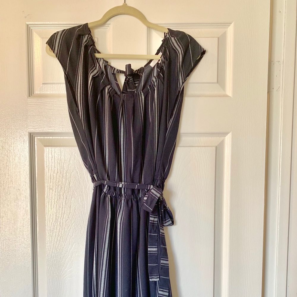 Lauren Conrad Dark Blue/White Medium Striped dress